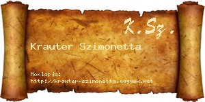 Krauter Szimonetta névjegykártya